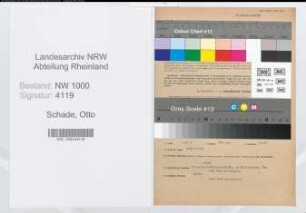 Entnazifizierung Otto Schade, geb. 16.02.1886 (Bankangest.)