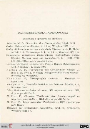 Ważniejsze źródła i opracowania