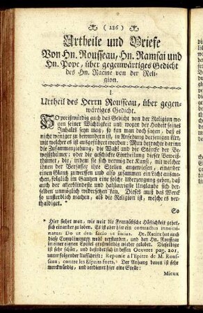 Urtheile und Briefe.