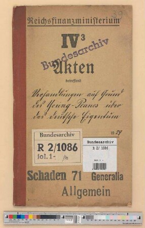 Einstellung der weiteren Liquidation deutschen Vermögens durch die ehemaligen Feindmächte.- Allgemeines