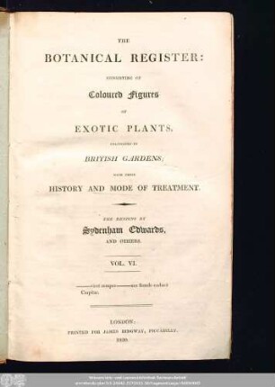 6: The Botanical register : consisting of coloured figures of exotic plants