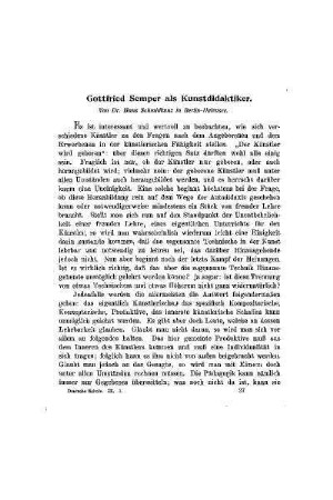 Gottfried Semper als Kunstdidaktiker