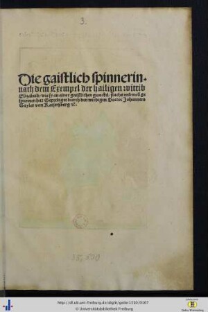 Die gaistlich spinnerin, nach dem Exempel der hailigen wittib Elizabeth.
