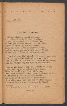 I - Pájaro milagroso (1)