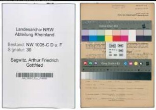 Entnazifizierung Arthur Friedrich Gottfried Sagwitz , geb. 06.08.1904 (Unterbrandmeister)