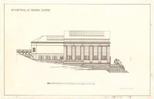 Billing, Hermann; Baden-Baden; Kunsthalle - Südfassade (Seitenansicht)