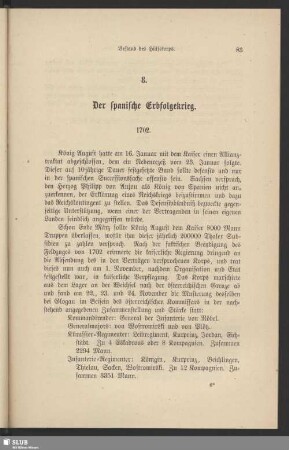 8. Der spanische Erbfolgekrieg