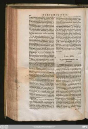 Cap. VIII. De secreta pronuntiatione Consecrationis.