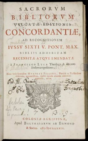 Sacrorum Bibliorum Vulgatae Editionis Concordantiae