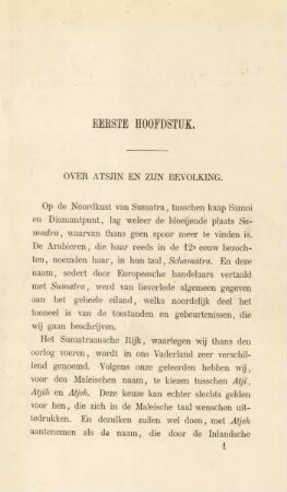 Eerste hoofdstuk. Over Atsjin en zijn bevolking