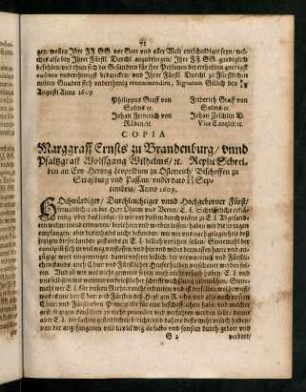 71-82, Copia Marggraff Ernsts zu Brandenburg...