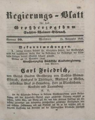Nr. 20 : 25. November 1846