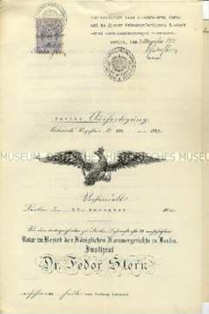 Geschäftsbericht für das Geschäftsjahr 1914/15 mit beglaubigtem Protokoll der Generalversammlung - Sachkonvolut