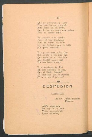 Despedida : (Canción). - Al Sr. Julián Puyoles, Rosario.