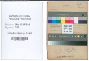 Entnazifizierung Ernst Schulte-Bisping , geb. 17.04.1897 (Sachbearbeiter)