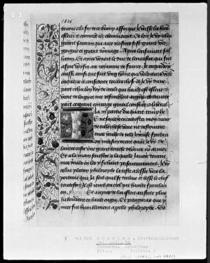 Triomphes des Petrarca — Initiale I und Teilbordüre