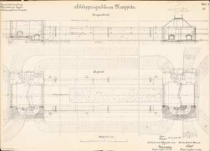 Schleppzugschleuse, Krappitz: Aufsicht, Längsschnitt 1:100
