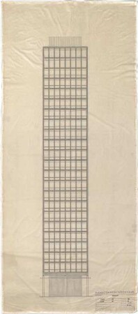 Schneider - Esleben, Paul; Düsseldorf, Berger Allee 25; Mannesmann-Hochhaus, Konzernzentrale der Mannesmann AG, Erweiterung - Hochhausturm (Ansicht)