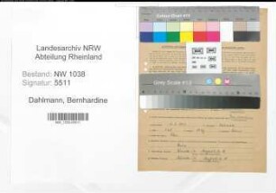 Entnazifizierung Bernhardine Dahlmann , geb. 21.09.1903 (Lehrerin)