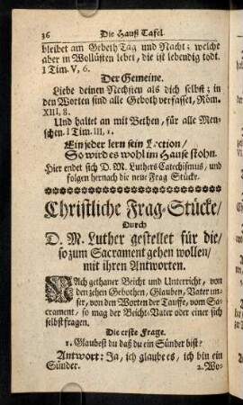36-41, Christliche Frag-Stuecke durch ...; Nota