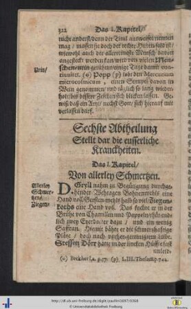 Sechste Abtheilung Stellt dar die eusserliche Kranckheiten.