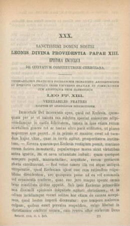 449-471 Encyclica d.d. 1. Nov. 1885 De civitatum constitutione christiana