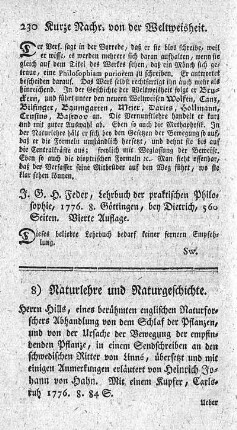 8) Naturlehre und Naturgeschichte.