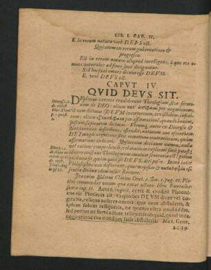 Caput IV. Quid Deus Sit.