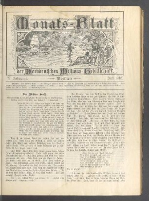 77. Jahrgang. Bremen. Juli 1916