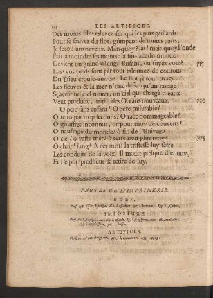 Fautes De L'imprimerie. = Truck-Fehler.