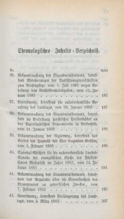Chronologisches Inhalts-Verzeichniß