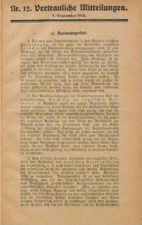 12.1918: Vertrauliche Mitteilungen