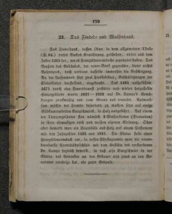 23. Das Findel- und Waisenhaus.
