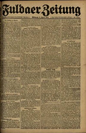 Ausgabe vom Mittwoch, den 09. April 1919.