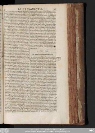 Caput VIII. De necessitate Sacramentorum.