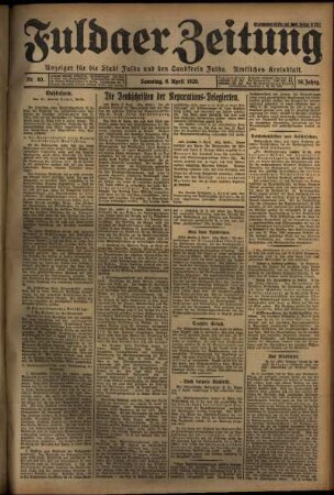 Ausgabe vom Samstag, den 06. April 1929.