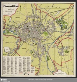 Karte : Plan von Zittau