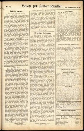 Zweite Ausgabe vom Mittwoch, den 25. September 1878.