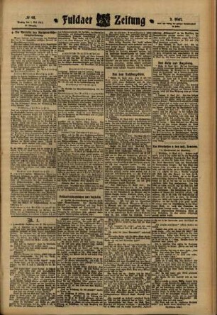 Zweite Ausgabe vom Montag, den 01. Mai 1911.