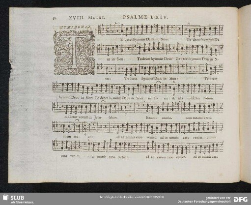 XVIII. Te decet hymnus Deus in Sion
