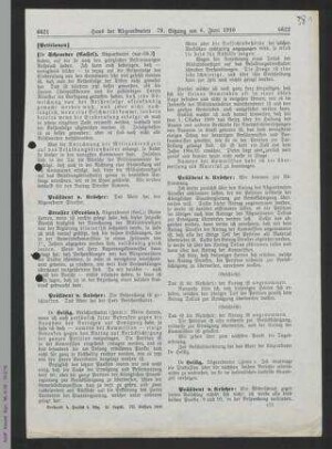 Sitzungsprotokoll Haus der Abgeordneten 79. Sitzung am 06. Juni 1910 - Abschnitt Petitionen