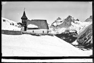 Innerarosa, gegen Furkahorn, Blick zur Kirche