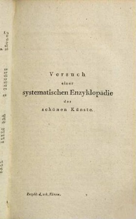 Versuch einer systematischen Enzyklopädie der schönen Künste