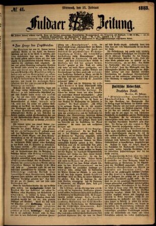 Ausgabe vom Mittwoch, den 21. Februar 1883.