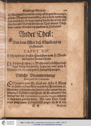 Ander Theil: Von dem Alter deß Glaubens in Hessenland