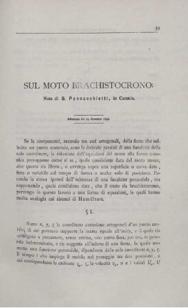 Sul moto brachistocrono.