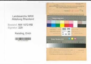 Entnazifizierung Erich Kersting , geb. 01.12.1903 (Vertreter)