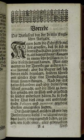 Vorrede Des Verfassers bey der dritten Englischen Ausgabe