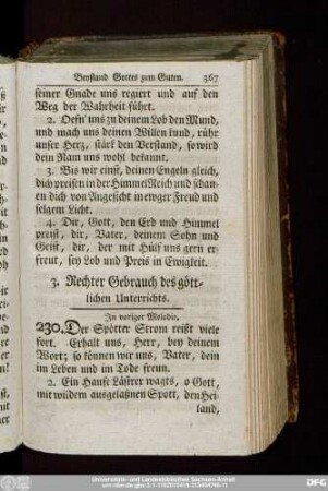 3. Rechter Gebrauch des göttlichen Unterrichts.