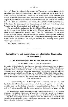 I. Die Geschwindigkeit der P- und S-Wellen im Mantel